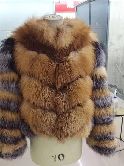 Fox Fur Patchwork Short Jacket